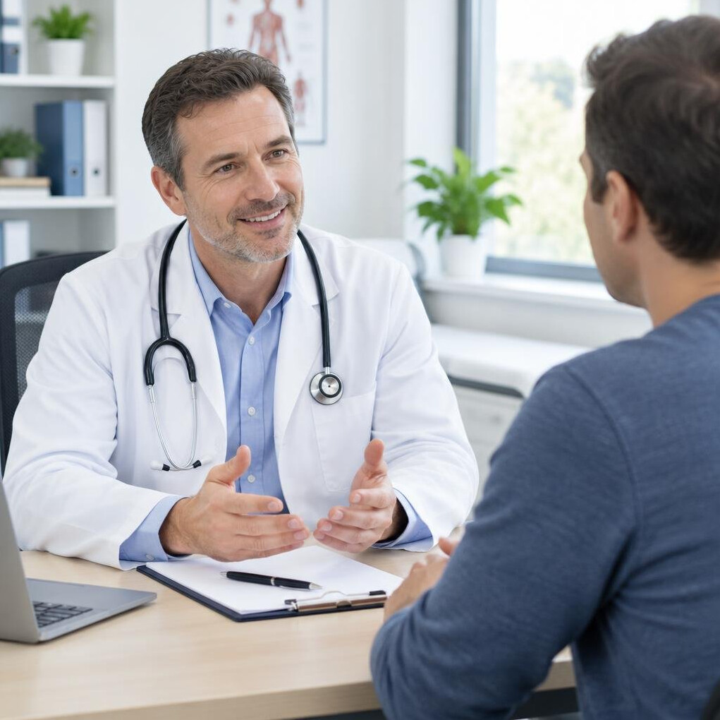 Doctor consulting with a patient in an office